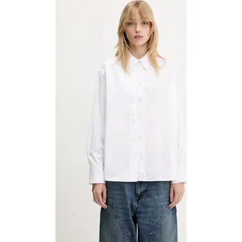 Pánská košile Bavlněná košile Samsoe Samsoe Salasa F25100006 bílá 00X, vel. S