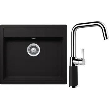 Kuchyňský dřez Set Schock S24-10 (dřez Nemo N-100 Nero + baterie SC-530 Nero)