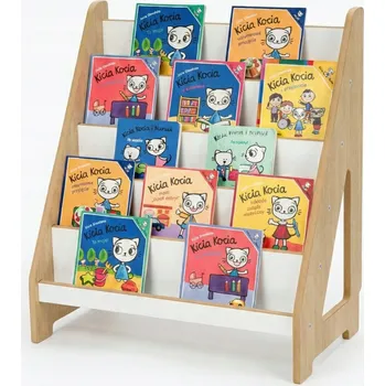 Knihovna Regál Obubu 70,4 x 38 x 80 cm bílý, dub