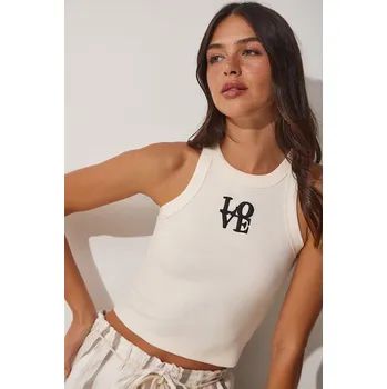 Dámské tričko Happiness Istanbul Creme 9478652 S/M