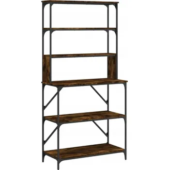 regál 6-PATROVÝ KUCHYŇSKÝ REGÁL ŠEDÝ DUB SONOMA 90X40X180CM