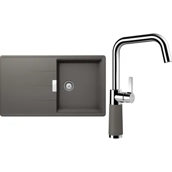Kuchyňský dřez Set Schock S16-8 (dřez Tia D-100 Silverstone + baterie SC-530 Silverstone)
