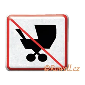 Kočárek NZ. 'Zákaz kočárek' stříbrná (NZ. 'Zákaz kočárek' stříbrná. Jednoduchý a funkční doplněk do interiéru.)