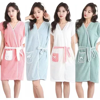 Dámský župan Domácí savé a rychleschnoucí šaty do koupele, župan, koupací plášť