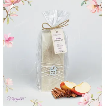 Svíčka Svíčka Kvádr vysoký (15 cm) – Béžová / Caffé Latte / Zvoneček