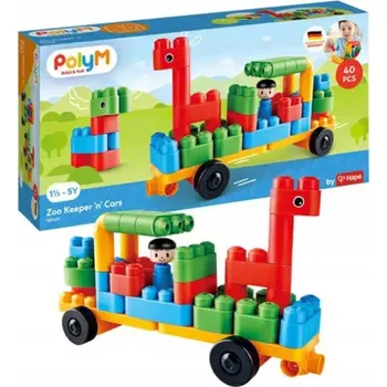 ostatní stavebnice Poly M Zoo Keeper 'n' Cars 760006 40 dílů Stavebnice
