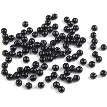 Plastové voskové korálky / perly Glance Ø5 mm, střední, F75 černá