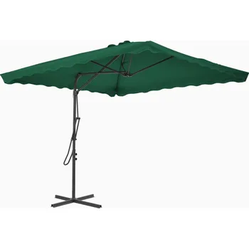 Stínicí technika Zahradní slunečník na ocelovém sloupku, 250 x 250 cm, zelený