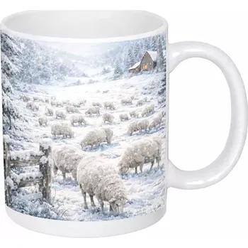 Hrnek s potiskem 330 ml ovečky v zimě CZ