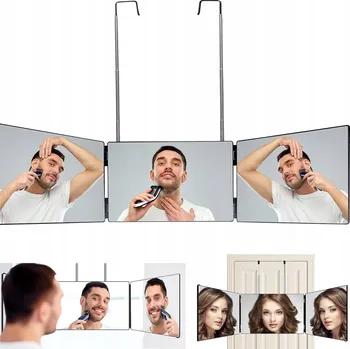 Zrcadlo KOZMETICKÉ ZRCADLO DO KOUPELNY ZRCADLO SKLÁDACÍ TROJDÍLNÉ ZÁVĚSNÉ NA MAKE-UP