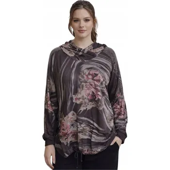 Dámská mikina Mikina Dámská s flitry Italská Hnědá