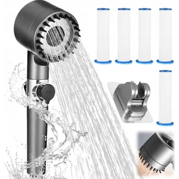 Sprchová hlavice SPRCHOVÁ HLAVICE VYSOKOTLAKÁ SE 4 REŽIMY A MASÁŽNÍMI SILIKONOVÝMI TRYSKAMI