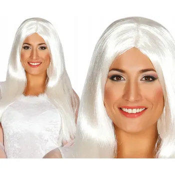 Karnevalová paruka DLOUHÁ BÍLÁ PARUKA VÍLY, PRINCEZNY, KRÁLOVNY