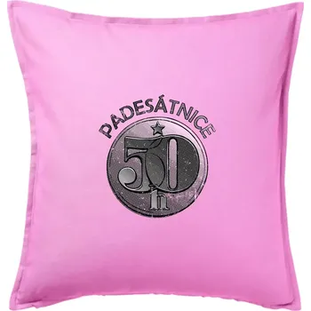 Polštář Československá Padesátnice - Polštář 50x50 - 50x50 - Pouze potah ( Růžová )