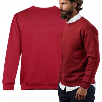 Pánská mikina Klasická Mikina basic unisex pánská bez kapuce s bordó potiskem, velikost XL