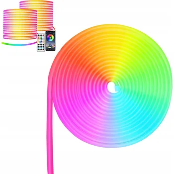 LED páska LED pásek 10M RGB 5050 s ovládáním přes MOBILNÍ APLIKACI, DÁLKOVÝ OVLADAČ a REŽIM HUDBY, sada 24V