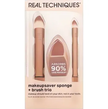 Kosmetický štětec Real Techniques Makeupsaver Sponge + Brush Trio