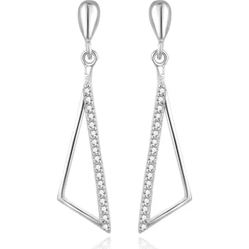 Šperk Luxusní stříbrné náušnice s čirými zirkony AGUP2361L Beneto