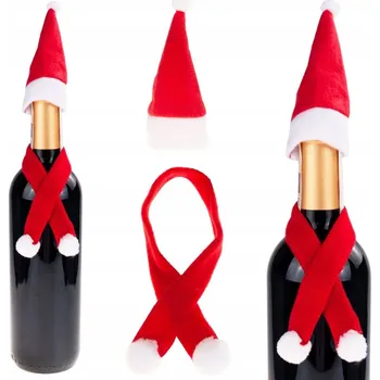 Vánoční dekorace OBAL NA LÁHEV VÍNA VÁNOČNÍ Mikuláš VÁNOČNÍ ČEPICE ŠÁLA