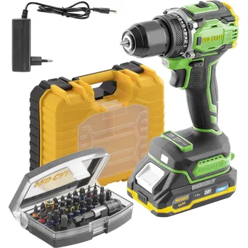 AKU vrtací šroubovák PA18Pro, 20V 1,5 Ah, 30 Nm, bezuhlíkový + sada bitů BS-32, Procraft