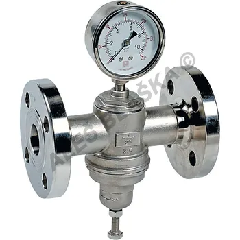 Instalatérský materiál SECTORIEL - Francie | Redukční přírubový nerezový ventil přetlakový na páru - regulátor tlaku páry (pojišťovák příruba - pára) - DN15 , 4-9 bar 1583