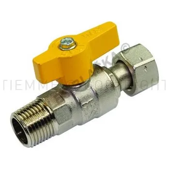 Ventil TIEMME - Itálie | Kulový kohout (ventil) na plyn s motýlem MF s převlečnou maticí (plynový) - 1/2"x1/2" TM2261G