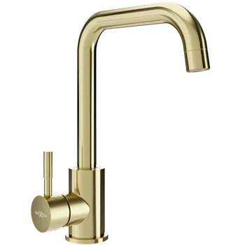 Vodovodní baterie Mexen Modena, vysoká dřezová baterie h-275, zlatá matná, 671900-55