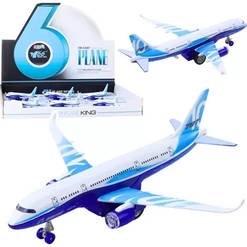 autíčko Kovový osobní letoun s natahovacím pohonem, světly a zvuky 23 cm