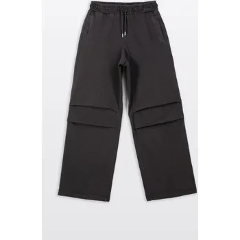 Reporter Young | Dívčí hnědé streetové tepláky WIDE LEG s kolenními záševky - Barva HNĚDÁ, Velikost 170 261-0117G-03-720-1