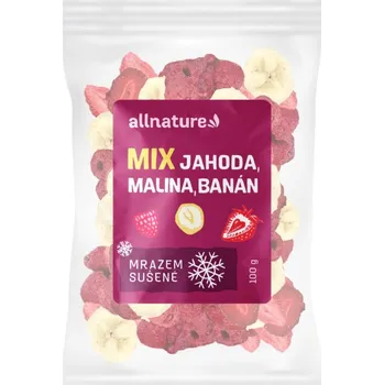 Sušené ovoce Allnature Mix lyofilizovaného ovoce - jahoda, malina, banán 100 g