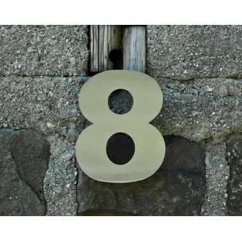 Domovní číslo Nerezové domovní číslo 8 se závitem - Arial Velikost: 15 cm
