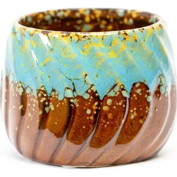 Květináč Keramický obal Sydney 6 cm, modrá/hnědá