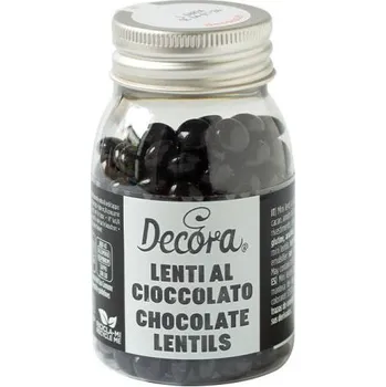 Jedlá dekorace na dort Decora čokoládové mini lentilky černé (80 g)