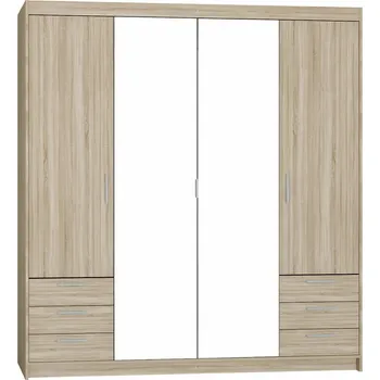 Šatní skříň Falco Skříň Enja 4D6S se zrcadlem dub sonoma