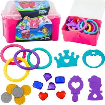 Pokladová truhla na potápění do vody, růžová, 21 ks