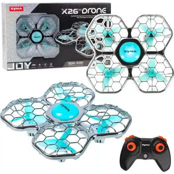 Dron Dron SYMA X26 Pro s ochranou vrtulí, akrobatickými triky a LED osvětlením