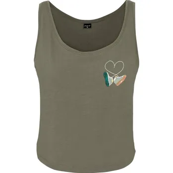 Ladies Kicks Love EMB Tank - olive L