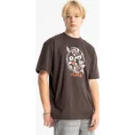 Reporter Young | Chlapecké hnědé tričko LOOSE s potiskem koi kapra Osaka - Barva HNĚDÁ, Velikost 146 261-0440B-01-790-1