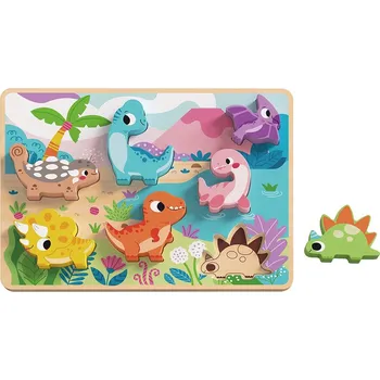 Dřevěná hračka Dřevěné vkládací puzzle - dinosauři