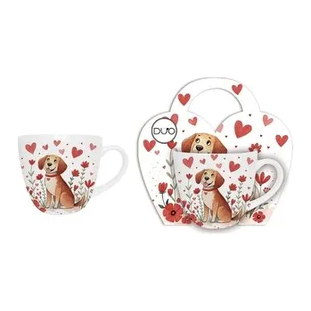 Porcelánový hrnek PES v papírovém košíku, 460 ml