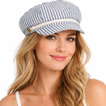 Čepice Fiebig - Headwear since 1903 Dámská modrá letní bavlněná bekovka Velikost: 59 cm (L)