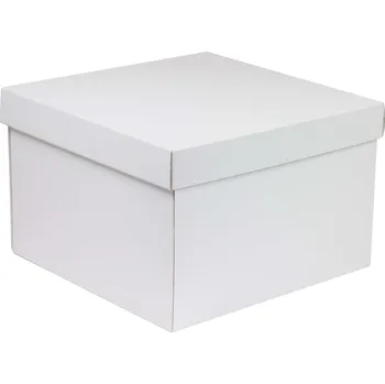Dárková krabice s víkem 300x300x200/40 mm, bílá