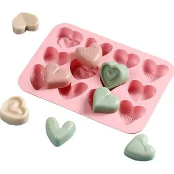 Mýdlo Silikonová forma na mýdlo srdíčka IV. - 12ks