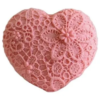 Mýdlo Silikonová forma na mýdlo krajkové srdíčko II.