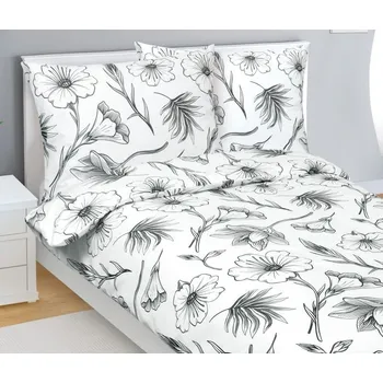 Povlečení bavlněné Bílá,Šedá BX1001406 - 140x200, 70x90 cm