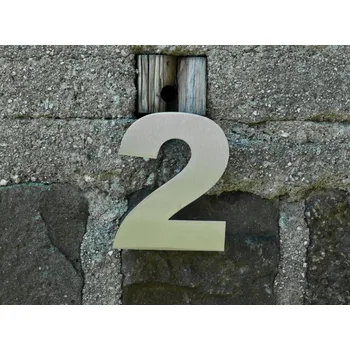 Domovní číslo Nerezové domovní číslo 2 se závitem - Arial Velikost: 10 cm