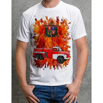 Pánské tričko Pánské tričko hasičské auto České výroby 138 CAS 32 vel. M (hasičské tričko)