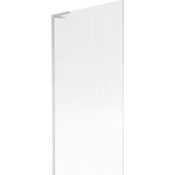 Vanová zástěna Mexen Next L, 1-křídlová vanová zástěna 90 x 150 cm, 6mm sklo s žebrovým vzorem, 6mm čiré sklo, profil broušená ocel, 895-090-000-03-09-97