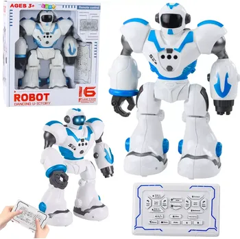 Robot Interaktivní vzdělávací robot na dálkové ovládání, 16 funkcí, světla a zvuky – modrý