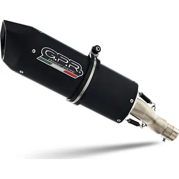 Výfuk pro motocykl Koncovka výfuku Slip-on GPR FURORE NERO E5.K.165.RACE.FUNE Matná černá zahrnuje spojovací svod a odnímatelný dB killer